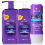Tudo sobre 'Aussie Kit Moist Shampoo, Condicionador 865ml e Mascara 236ml'