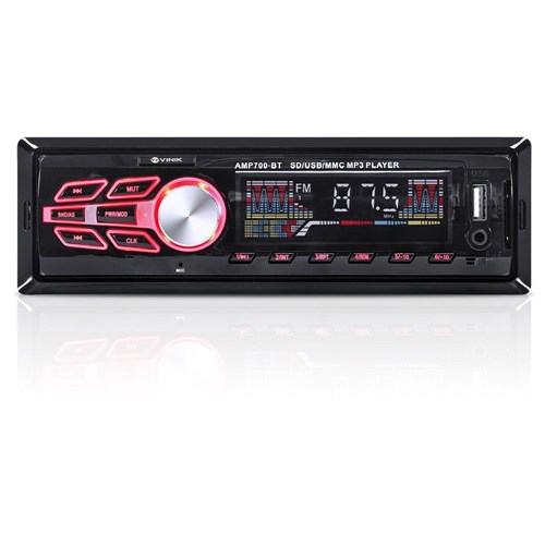 Auto Radio Automotivo Bluetooth Mp3 Player Usb Sd Som Carro - Amp700 Vinik