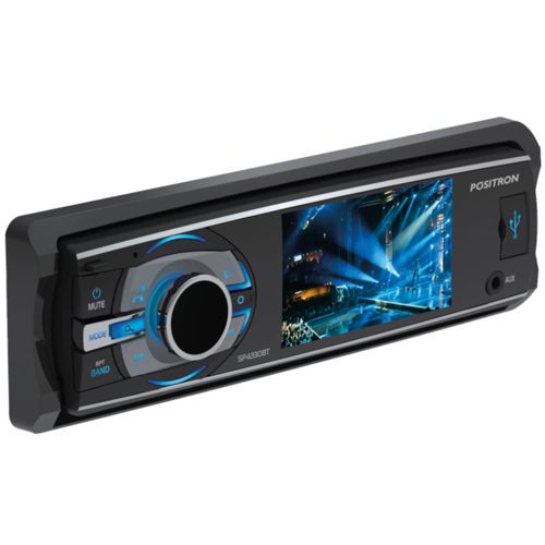 Tudo sobre 'Auto Rádio Dvd Player Sp4330bt Lcd Wide de 3" Blue Preto Positron'