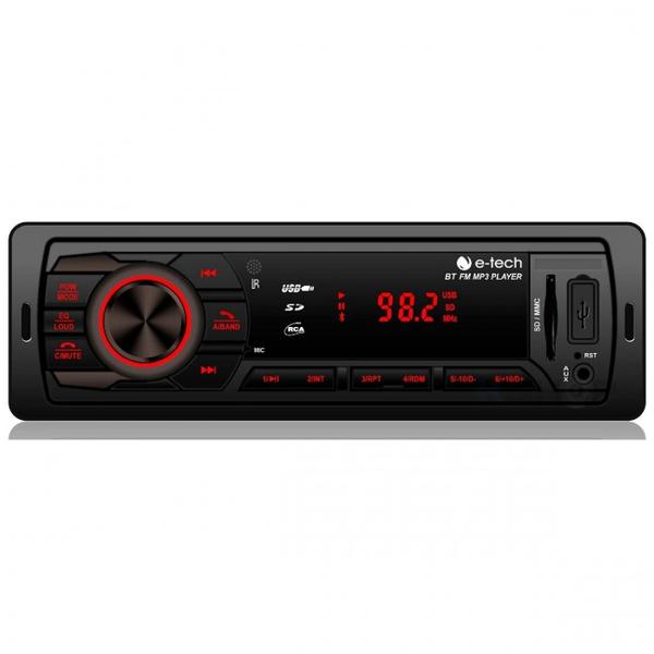 Auto Radio E-tech Premium Bluetooth Usb Aux Sd Fm Controle