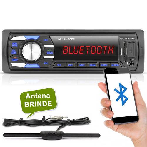 Tudo sobre 'Auto Radio Mp3 Player Bluetooth USB Sd Multilaser Som Automotivo + Antena Interna Stetsom'