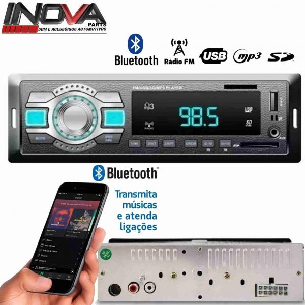 Tudo sobre 'Radio Automotivo Mp3 com Bluetooth Fm Usb Sd Aux - Rayx'