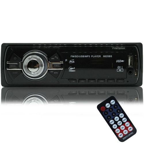 Auto Rádio Som Mp3 Player Automotivo Carro Bluetooth First Option 6620BSC Fm Sd USB Controle