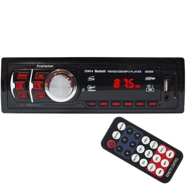 Auto Rádio Som Mp3 Player Automotivo Carro Bluetooth Fm Sd Usb Controle First Option 8850B