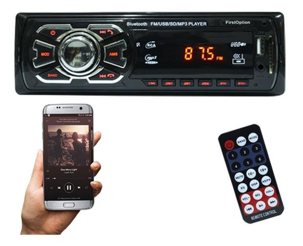 Auto Rádio Som Mp3 Player Automotivo Carro Bluetooth Fm Sd Usb Controle - First Option