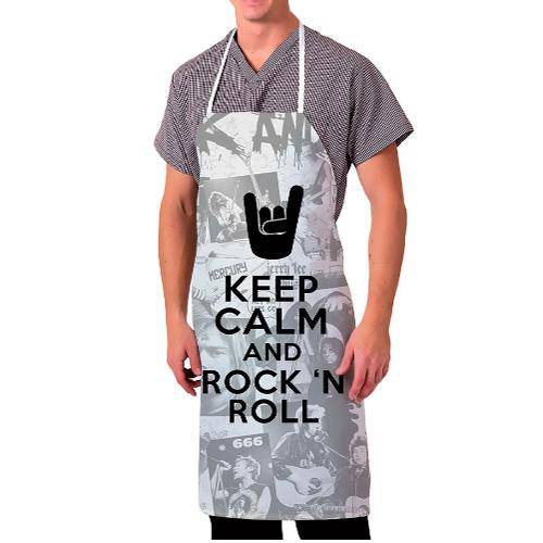 Avental Keep Calm And Rock And Roll