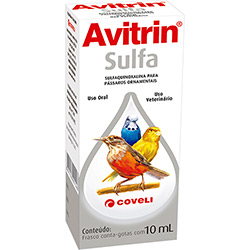 Avitrin Sulfa Antibiótico P/ Pássaros e Aves Ornamentais 10ml - Avitrin