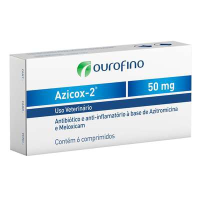 Antibiótico e Anti-inflamatório Ourofino Azicox 2 de 6 Comprimidos - Ouro Fino
