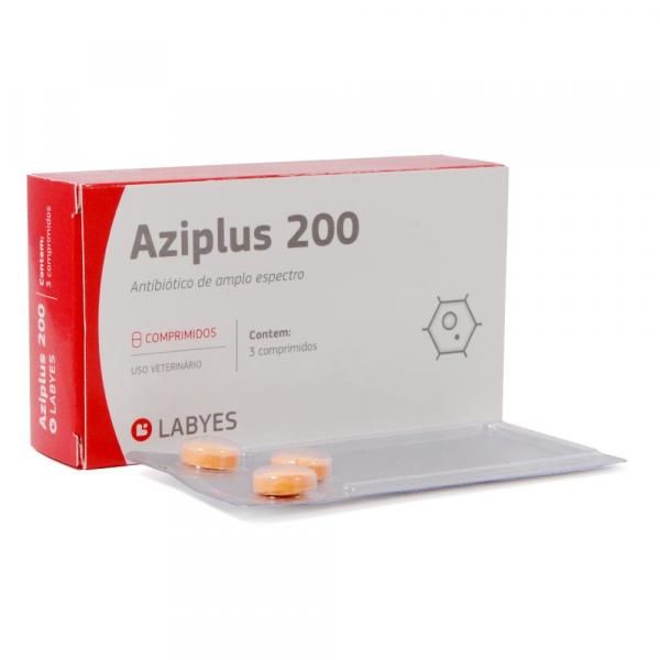 Aziplus 200 com 3 Comprimidos para Cães e Gatos - Labyes