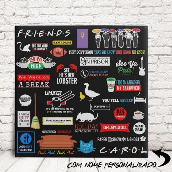 Azulejo da Série Friends Personalizado com Nome Preto - Jps Info