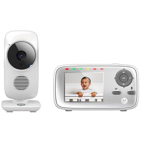 Baba Eletrônica Motorola Vídeo Baby Monitor Tela 2.8' MBP483 Branco D.