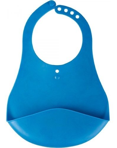 Babador de Silicone Cata Migalhas Impermeável Prático Azul (Azul, Babador Cata Migalhas, Unico)