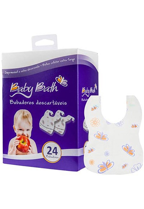 Babadores Descartáveis com 24 Baby Bath Brasbaby Branco