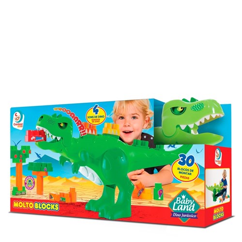 Baby Land Dino Jurassico com 30 Blocos - Cardoso