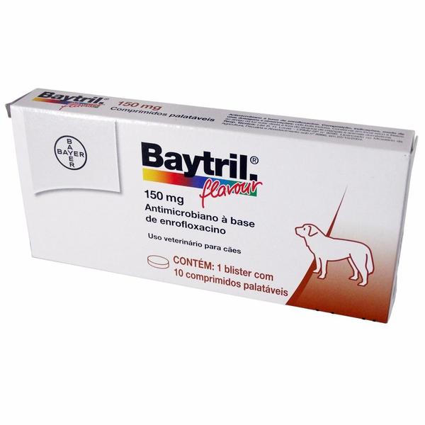 Bactericida Bayer Baytril Flavour 150mg 10 Comprimidos