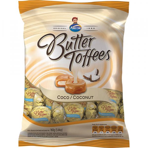 Bala Butter Toffees Arcor 130g Coco - Arcor