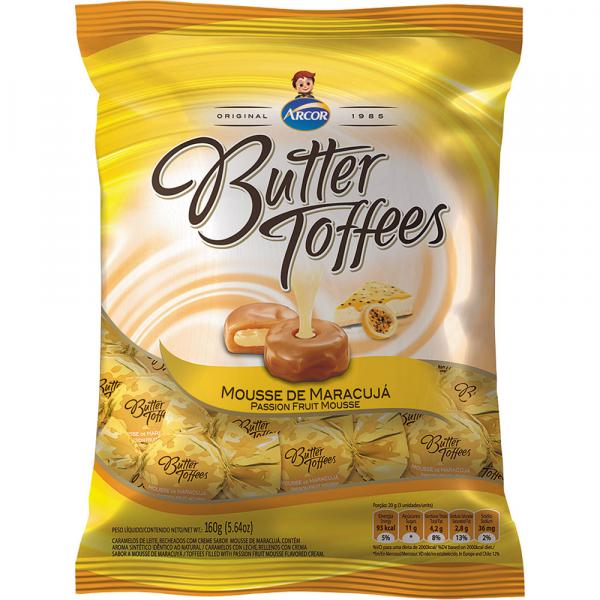 Bala Butter Toffees Arcor 130g Mousse de Maracujá - Arcor