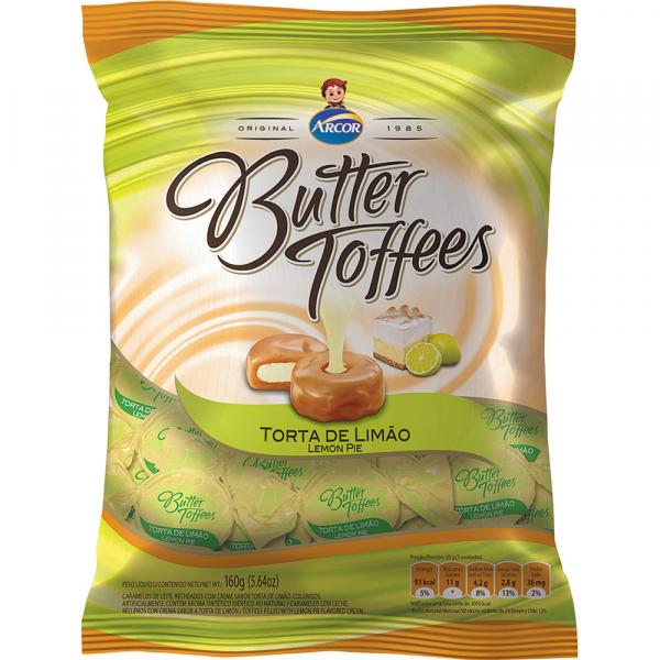 Bala Butter Toffees Arcor 130g Torta de Limão - Arcor