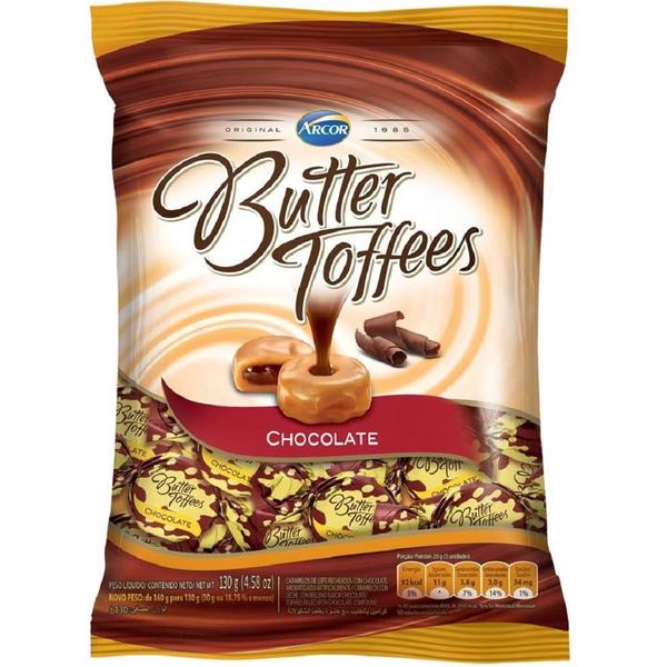 Bala Butter Toffees Chocolate 100g 1 Pacote Arcor