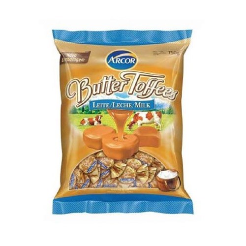Bala Butter Toffees - Leite - Pacote 750 G