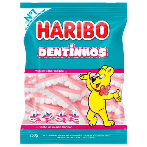 Bala de Gelatina Haribo Dentinhos Morango e Framboesa 250g