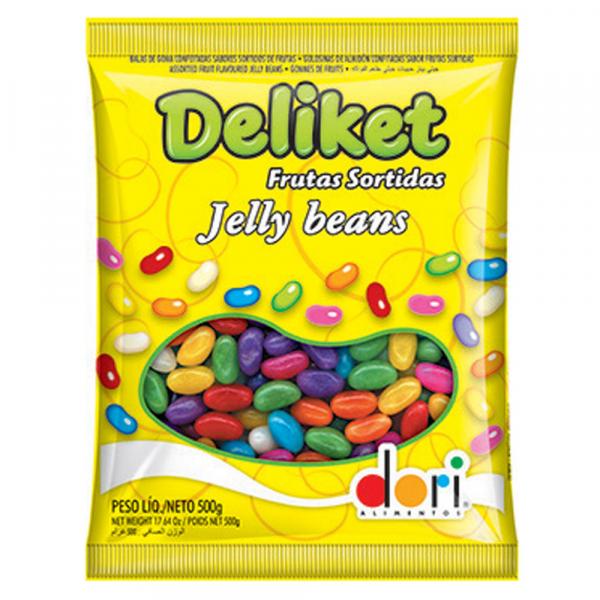 Bala de Goma Confeitada Deliket Jelly Beans Frutas Sortidas 350g - Dori