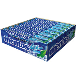 Bala Mentos Stick Ice Mint 38g - Embalagem com 16 Unidades - Perfeti