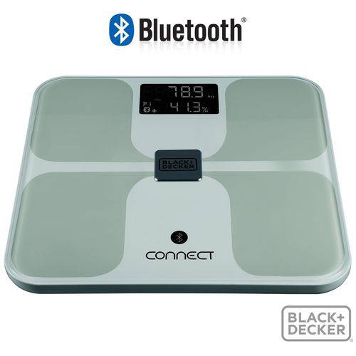 Tudo sobre 'Balança Bluetooth Bioimpedância Black Decker 150 Kg com APP B&D'
