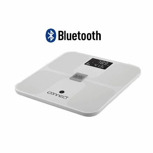 Balança Digital Black Decker BK75 com Bluetooth - Medição de Água, Gordura, Massa Muscular e Massa Óssea