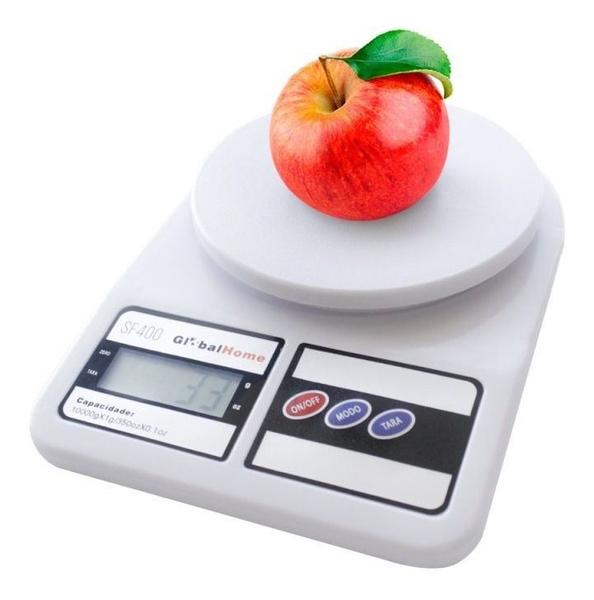 Balança Digital de Cozinha Branca Globalmix Sf-400 Até 10kg