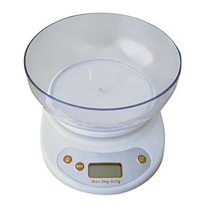 Balança Digital de Plástico para Cozinha Suporta Até 5kg Malta Branco