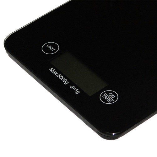 Balança Eletrônica Digital de Cozinha 1g à 5kg Luxo CBR1056 PRETA