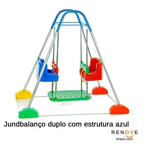 Balanço Jundbalanço Duplo com Estrutura Azul - Jundplay
