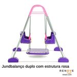 Balanço Jundbalanço Duplo com Estrutura Rosa - Jundplay