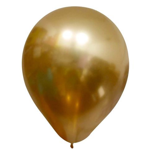 Tudo sobre 'Balão Bexiga Metalizada Dourado N°9 Happy Day 25 Unid'