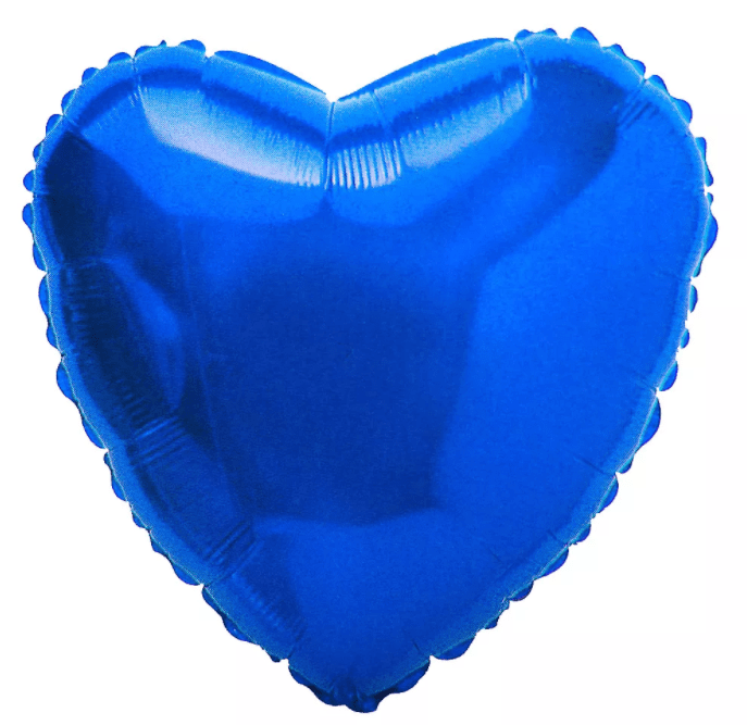 Balão de Coração Azul Escuro Metalizado 18''