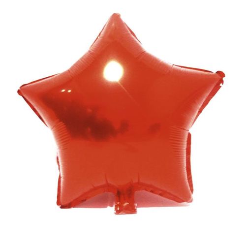 Balão de Estrela Vermelho Metalizado 45 Cm 18"