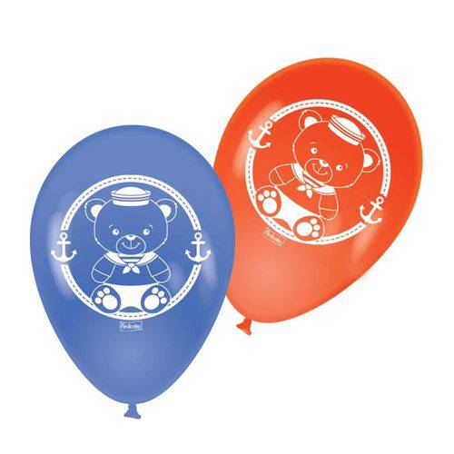 Balão de Látex Ursinho Marinheiro 25 Unidades Festcolor