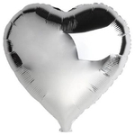 Balão Metalizado 40 Cm Coração Prata