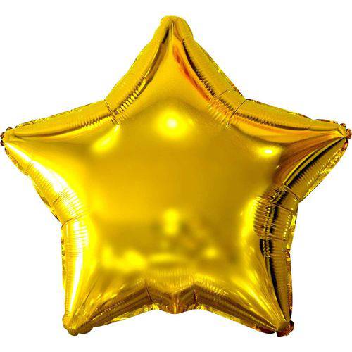 Balão Metalizado Estrela Ouro 45 Cm.
