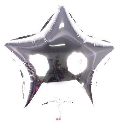 Balão Metalizado Estrela Prata 48cm