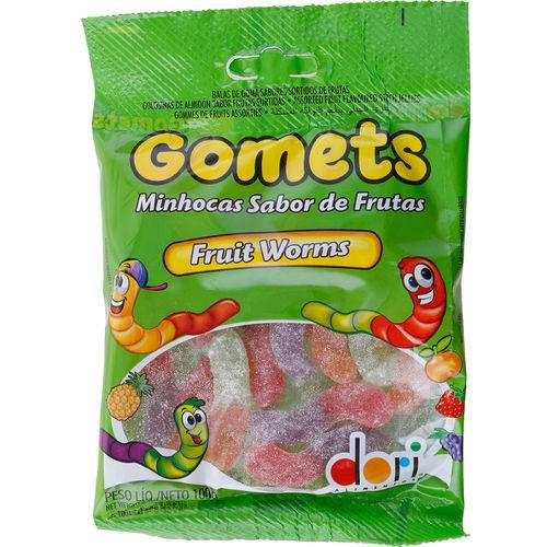 Tudo sobre 'Balas de Goma Gomets Minhocas Sabor de Frutas Fruit Worms 100g - Dori'