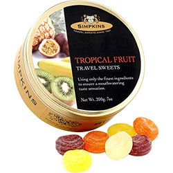 Tudo sobre 'Balas Simpkins Frutas Tropicais 200g'