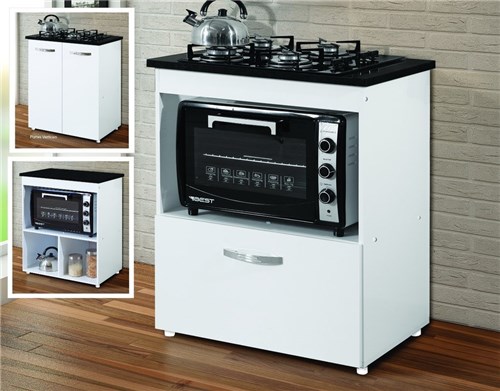 Balcão para Cooktop (Branco 4 Bocas)