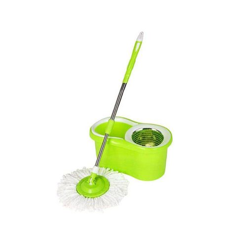Balde Spin Mop 360 Centrifuga Cesto de Inox com Refil e Rodinhas - Verde