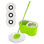 Balde Spin Mop 360 Centrifuga Cesto de Inox +3 Esfregão. Verde