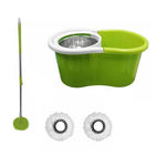 Balde Spin Mop 360 Centrifuga 2 Esfregão Cesto Inox Verde