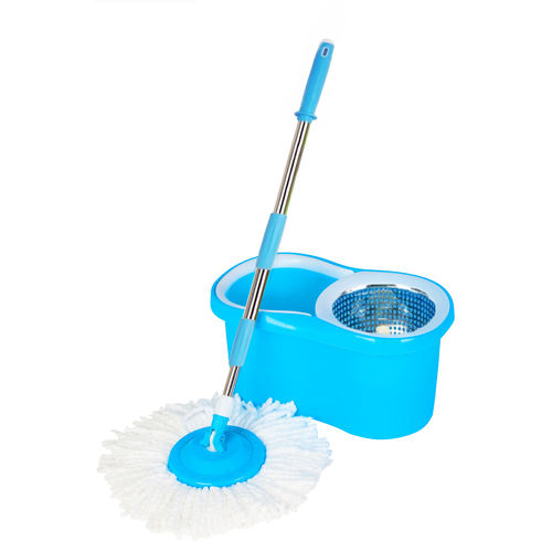Balde Spin Mop Azul 360 Centrifuga Inox com Esfregão