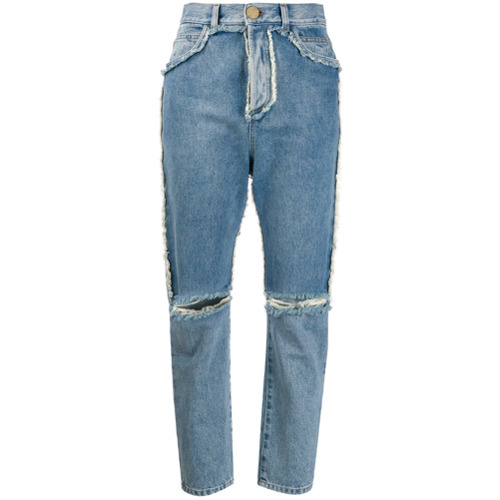Balmain Calça Jeans Cintura Alta - Azul