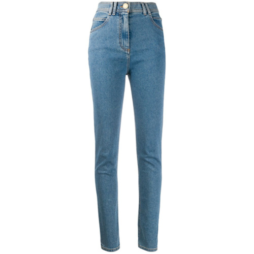 Balmain Calça Jeans Skinny Cintura Alta - Azul
